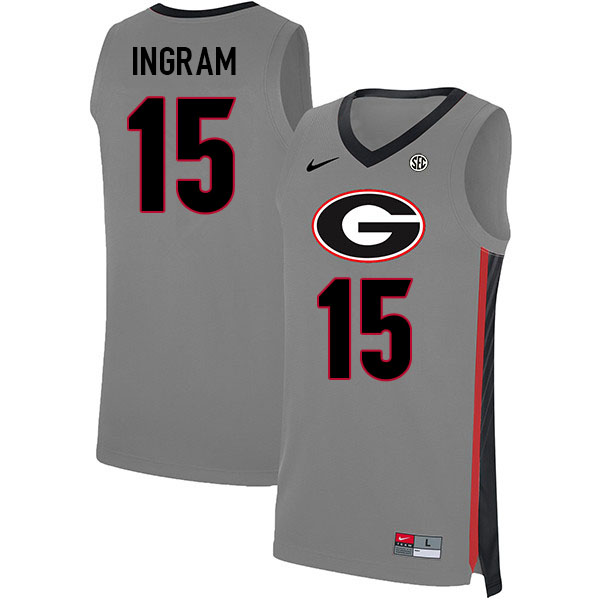 Georgia Bulldogs #15 Jailyn Ingram College Basketball Jerseys Sale-Gray